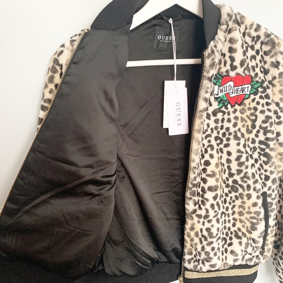 RARE Guess Los Angeles Cheetah Bomber Jacket NWT - Picture 4 of 16